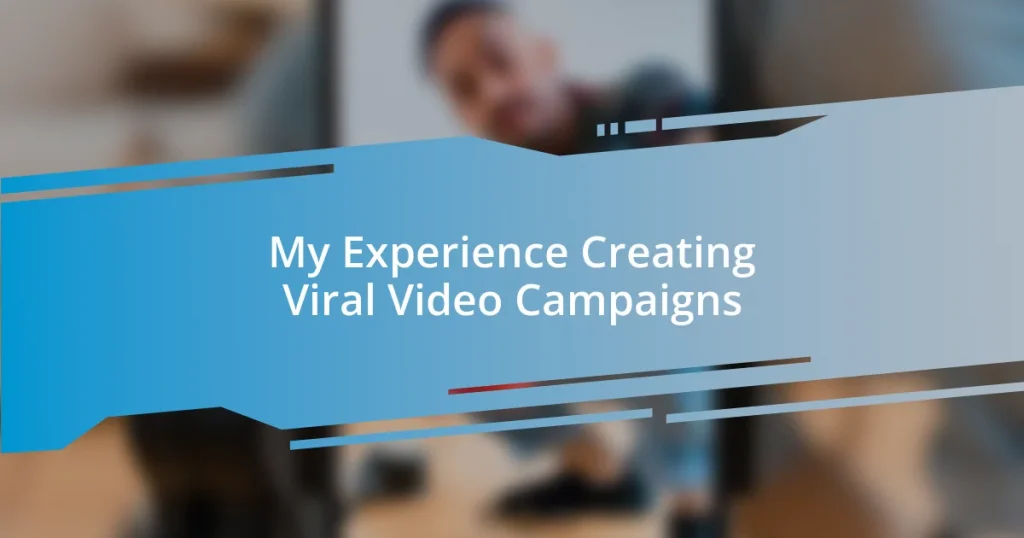 My Experience Creating Viral Video Campaigns