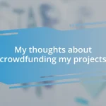 My thoughts about crowdfunding my projects